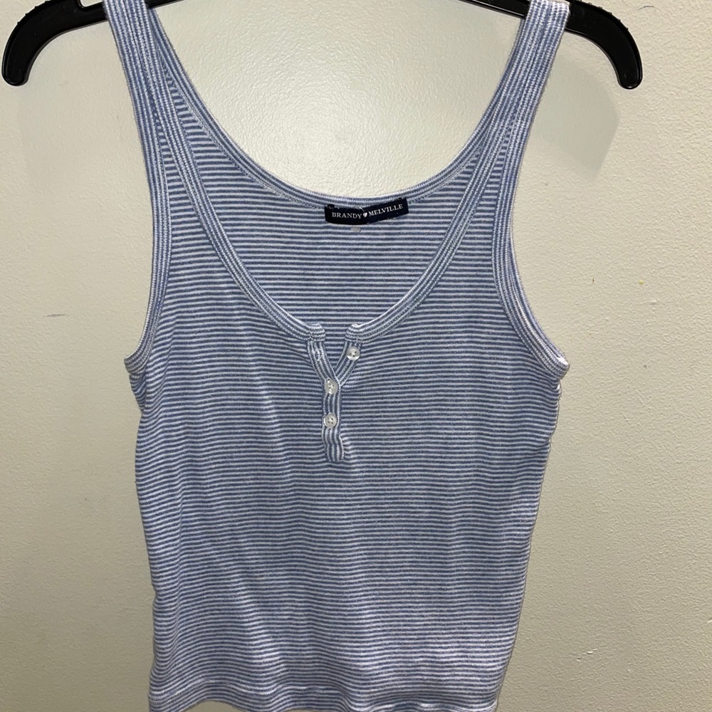 original blue & white stripped brandy tank top